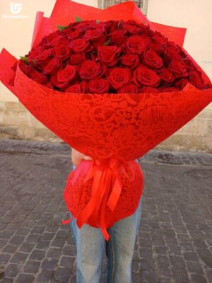 101 Красная Роза Делюкс фото доставки 3 101 Красная Роза Делюкс фото доставки Украина 3