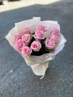 11 Рожевих Троянд фото доставки 12 11 Рожевих Троянд фото доставки Україна 12