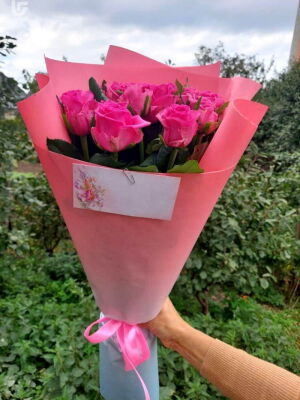 11 Рожевих Троянд фото доставки  2 11 Рожевих Троянд фото доставки Україна 2