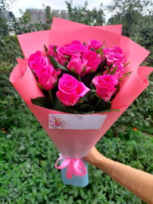 11 Рожевих Троянд фото доставки  3 11 Рожевих Троянд фото доставки Україна 3