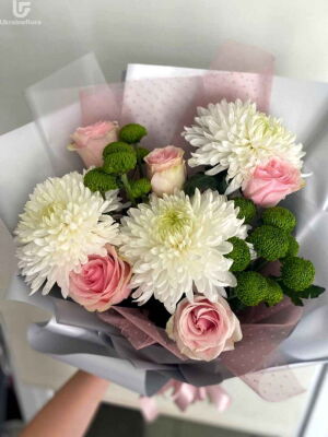 7 Pink Roses Pure Mix Photo Delivery  1 7 Pink Roses Pure Mix Photo Delivery Ukraine 1