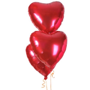 3 Red Heart Balloons 3 Red Heart Balloons photo