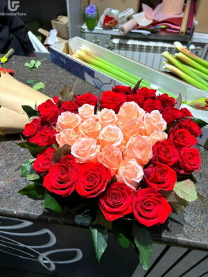 Roses in Heart Box Photo Delivery  1 Roses in Heart Box Photo Delivery Ukraine 1