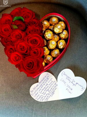 Шоколад и Розы Коробка фото доставки  4 Шоколад и Розы Коробка фото доставки Украина 4