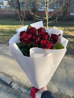 9 Червоних Троянд фото доставки Україна 23