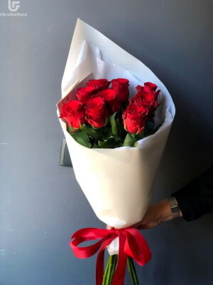 9 Червоних Троянд фото доставки Україна 4