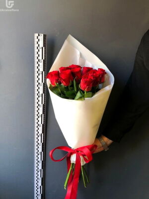 9 Червоних Троянд фото доставки Україна 5