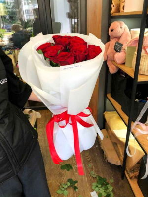 9 Червоних Троянд фото доставки Україна 9