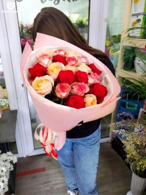 21 Mix Color Roses Photo Delivery Ukraine 5