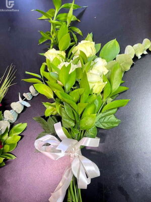 Букет Грусть и Печаль (белый) фото доставки Украина 1