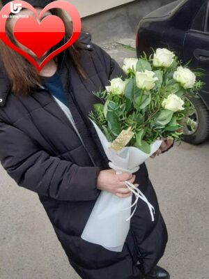 Букет Грусть и Печаль (белый) фото доставки Украина 2