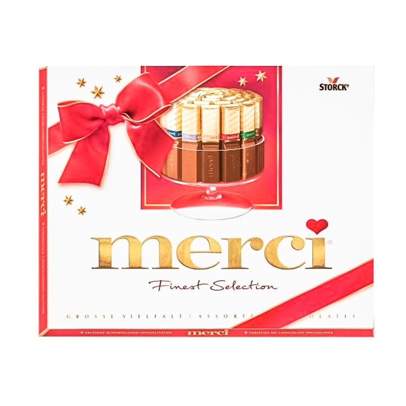 Merci Finest Assorted Chocolate Candy Gift Box, 7 oz