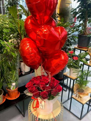 5 Червоних Сердець Кулі фото доставки Україна 11