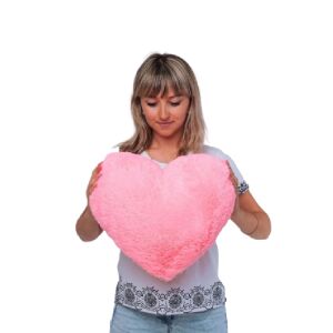 Plushy Heart Pink Medium Pillow photo