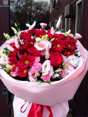 Червоний та Білий букет фото доставки Україна 14