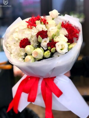 Червоний та Білий букет фото доставки Україна 16