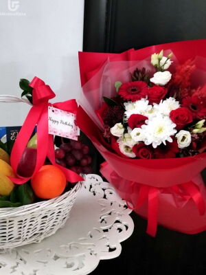 Червоний та Білий букет фото доставки Україна 22