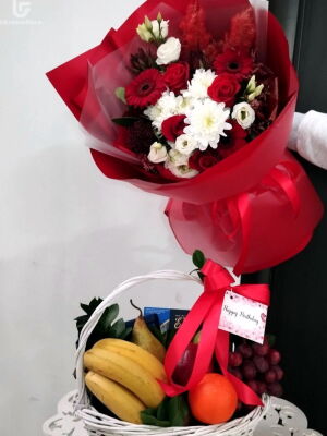 Червоний та Білий букет фото доставки Україна 23