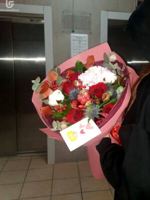 Червоний та Білий букет фото доставки Україна 25