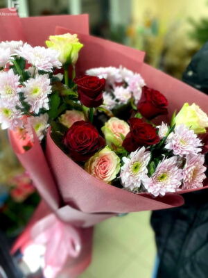 Червоний та Білий букет фото доставки Україна 26