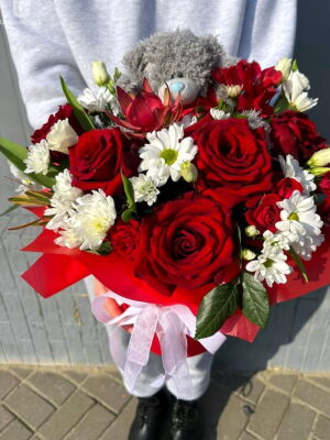Червоний та Білий букет фото доставки Україна 27
