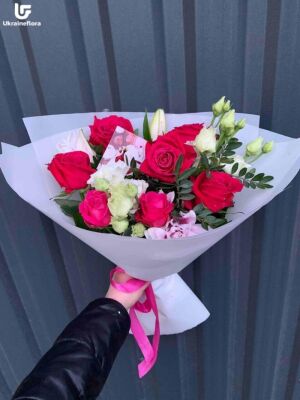 Червоний та Білий букет фото доставки Україна 31