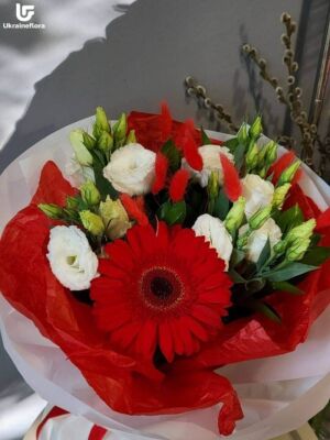 Червоний та Білий букет фото доставки Україна 33