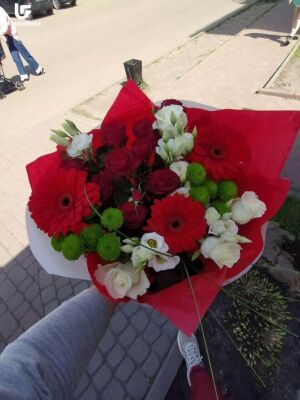 Червоний та Білий букет фото доставки Україна 38