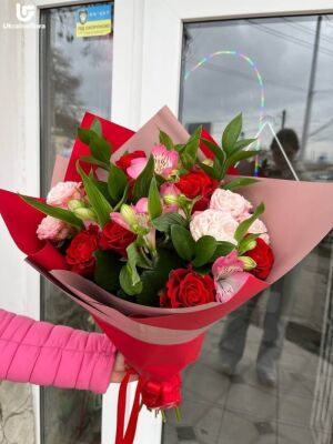 Червоний та Білий букет фото доставки Україна 39