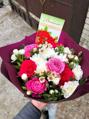 Червоний та Білий букет фото доставки Україна 8