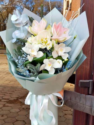 Белый букет фото доставки Украина 11