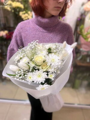 Белый букет фото доставки Украина 3