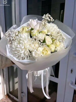 Белый букет фото доставки Украина 7