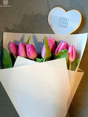 9 Тюльпанів фото доставки Україна 1